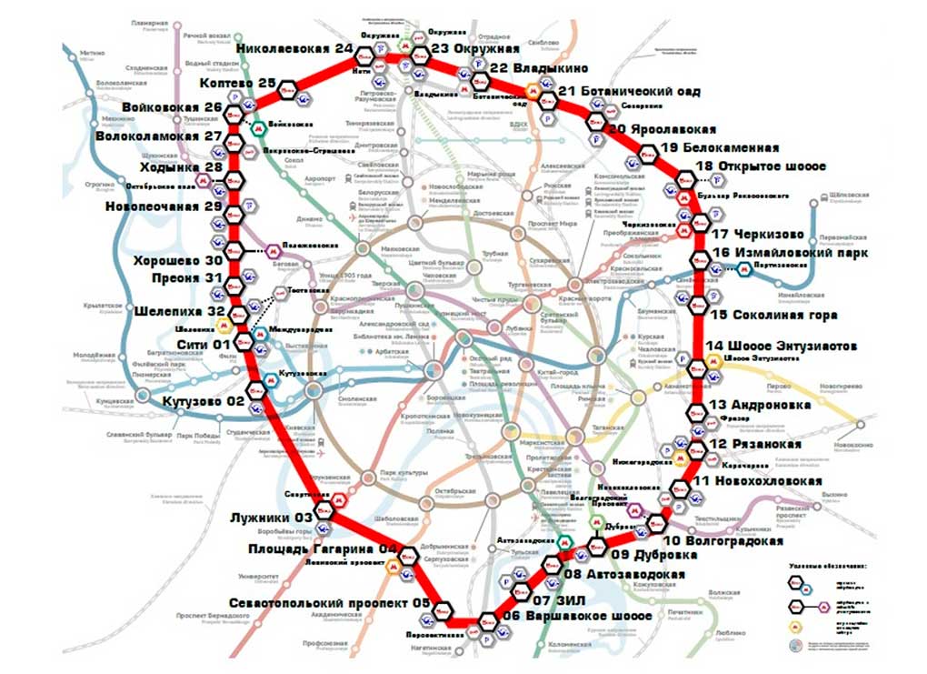 Karta Moskovskogo Centralnogo Kolca