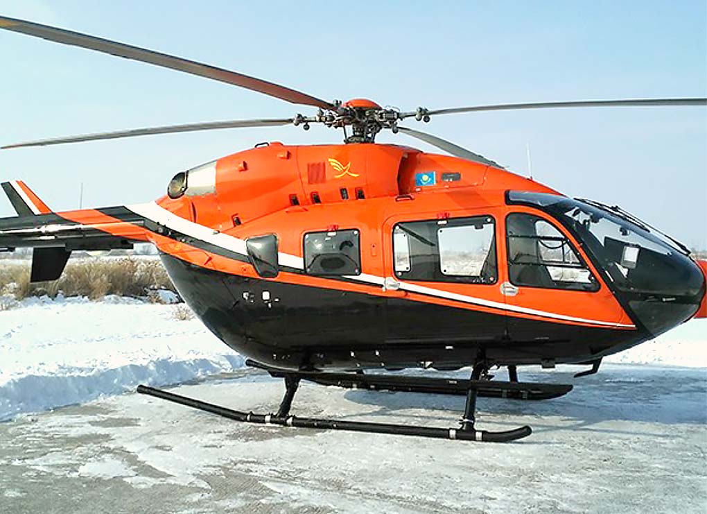 Eurocopter EC-145 - максимальная скорость - 220 км. /ч. Дальность полёта - 600 км. Вместимость - 5-7 человек. Экипаж: 1 пилот.